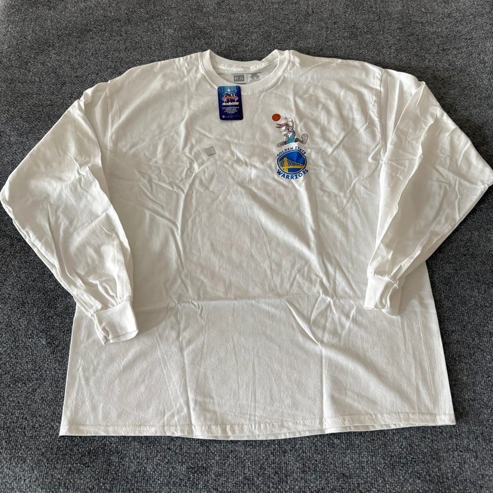 Golden State Warriors x Space Jam Long Sleeve Shirt White Taz Daffy Mens 2XL